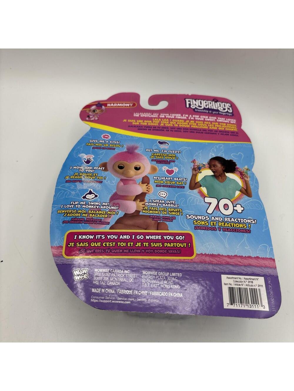 2022 FINGERLINGS Harmony Pink Baby Monkey 70+ Sounds & Reactions - Picture 3 of 5